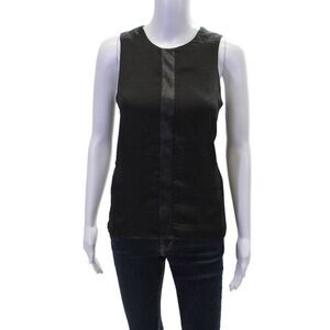 SW3 Bespoke Womens Crew Neck Sleeveless Tank Top Black Size Extra Small